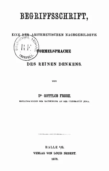صفحة عنوان الطبعة الأصلية من كتاب الكتابة المفهومية لفريجه سنة 1879